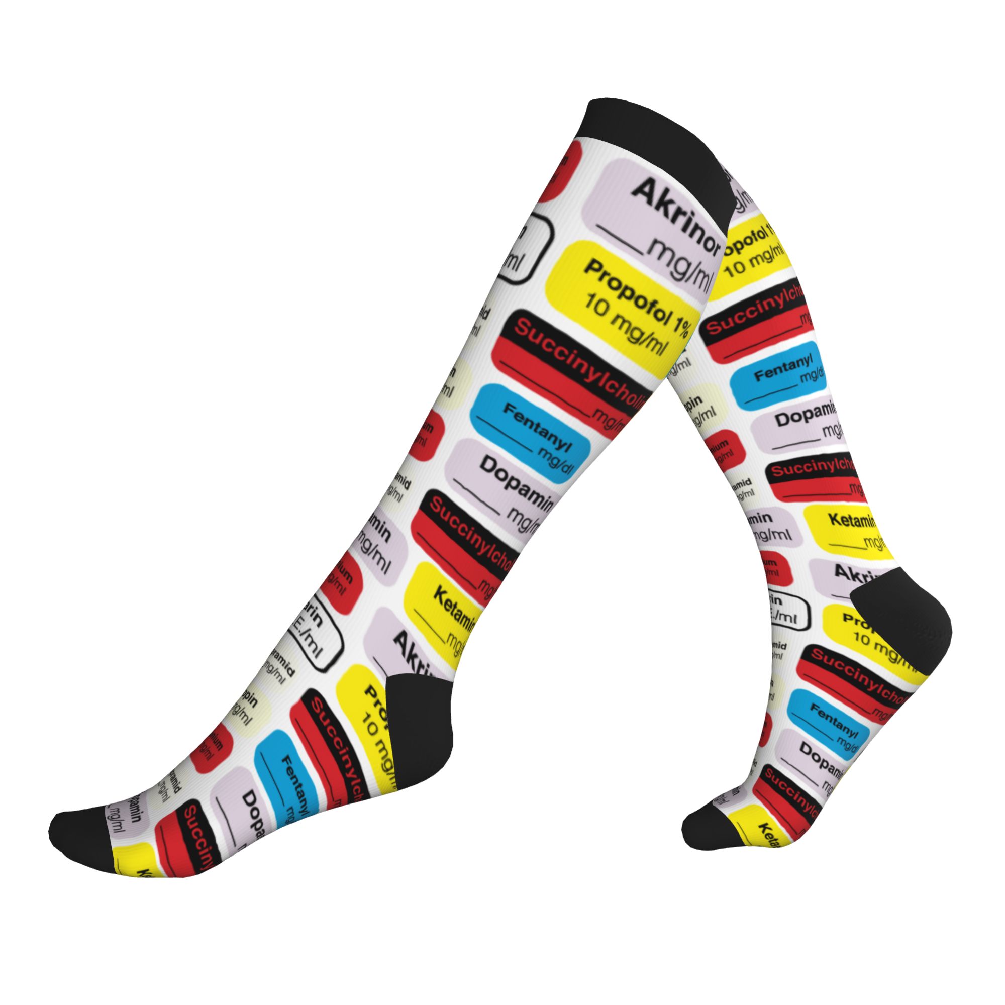 Compression Sock Medical - Anesthesia Medication Labels Men Women Sports
