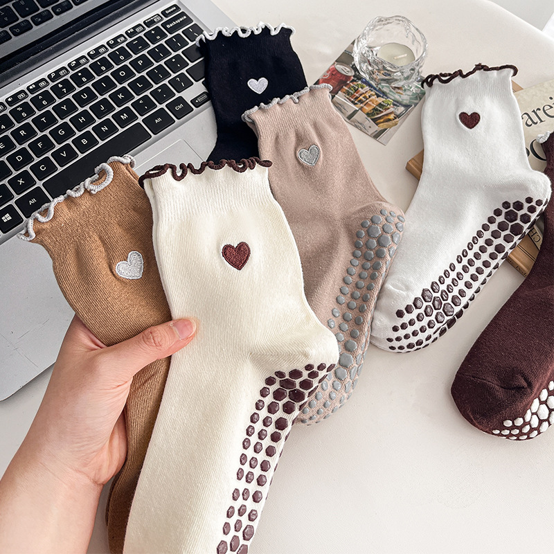 Yoga Socks Women Cotton Heart  - đánh giá và giá Grip Sock Yoga