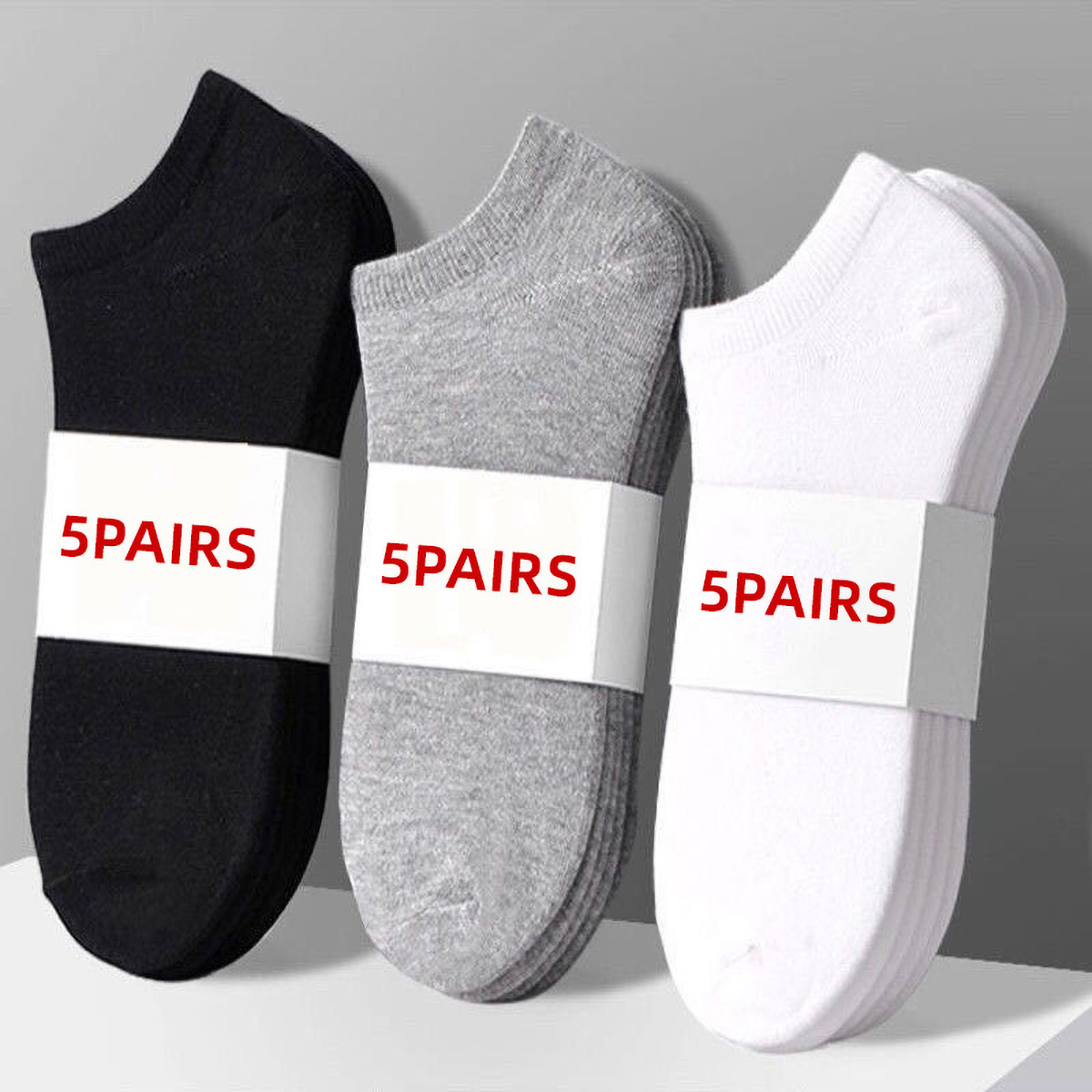 5 Pairs Unisex Casual Plain Co - đánh giá và giá No Show Sock Women