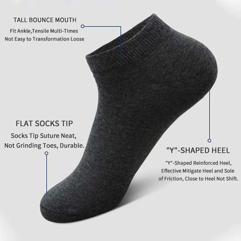 5 Pairs Unisex Casual Plain Co - đánh giá và giá No Show Sock Women