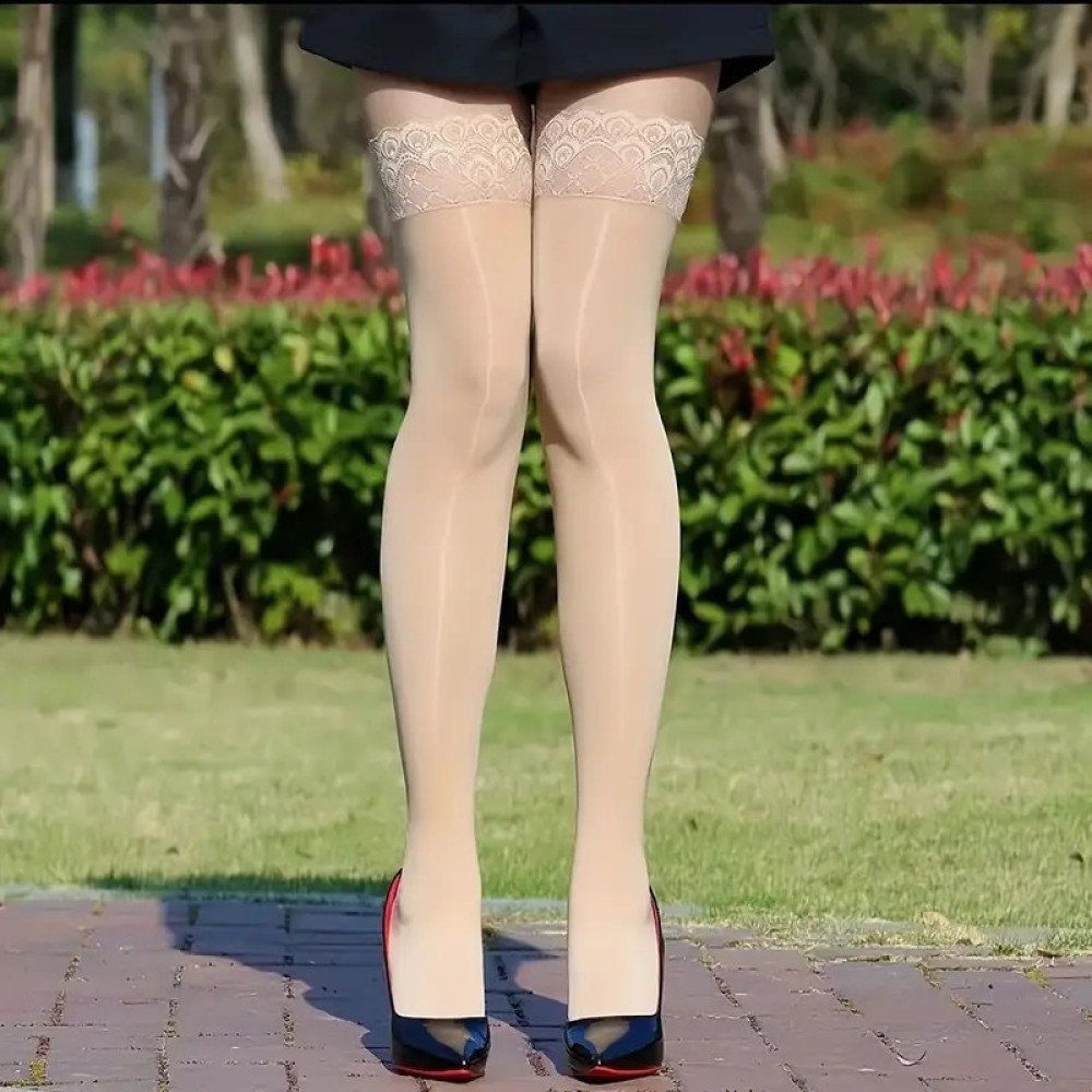Glossy Sheer Thigh Highs Peaco - đánh giá và giá Thigh High Sock Stay Up