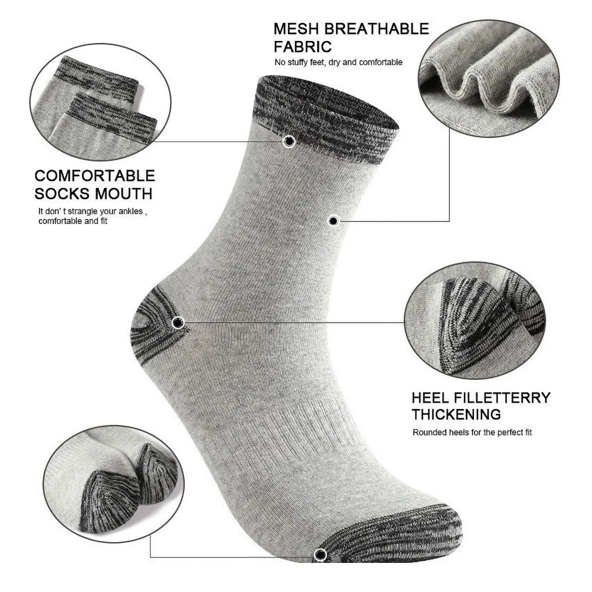 1/5 Pairs Men's Athletic Socks - đánh giá và giá Athletic Sock Cushion