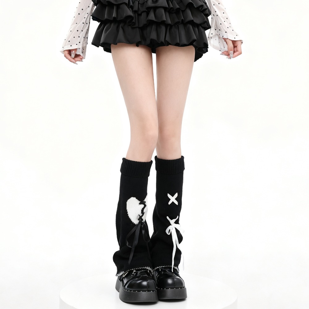 Y2K Heart Tie Flared Slouchy L - đánh giá và giá Boot Sock Slouchy