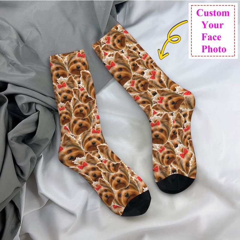 Cute Mens Personalized Dog Fac - đánh giá và giá Dress Sock Men