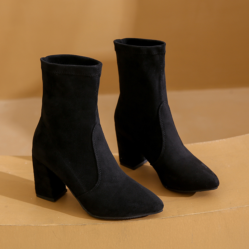 Winter new style chunky heel f - đánh giá và giá No Show Sock Women